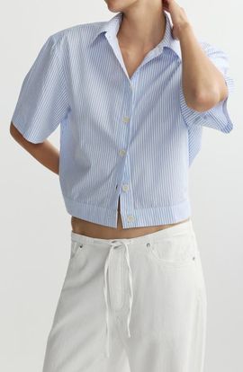 DL1961 DL1961 Carlee Stripe Woven Crop Top