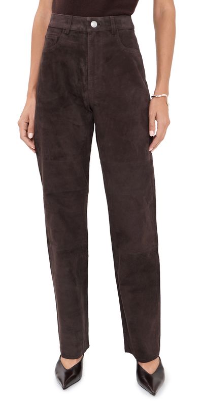 DL1961 DL1961 Dakota Slim Straight Suede Pants Tobacco Suede
