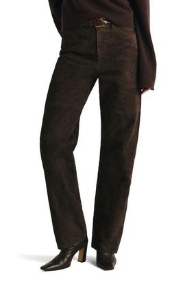DL1961 DL1961 Daria Column High Waist Suede Leather Pants