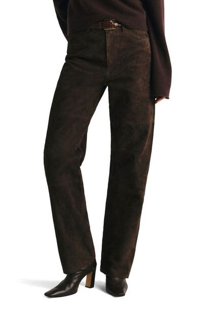 DL1961 DL1961 Daria Column High Waist Suede Leather Pants