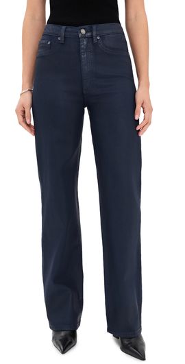 DL1961 DL1961 Karmine Refined Wide Leg Coated Jeans Navy Blue Coated