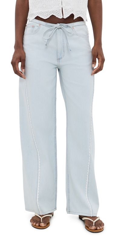 DL1961 DL1961 Sienna Low Slung Wide Leg Relaxed Jeans Saltstone Lace (DL Aura)