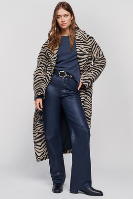 DL1961 Karmine High Rise Wide Leg Wax Coated Jeans