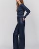 DL1961 Karmine High Rise Wide Leg Wax Coated Jeans - 3