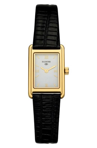 D.LOUISE D.LOUISE Classic Leather Strap Watch, 25mm x 19mm