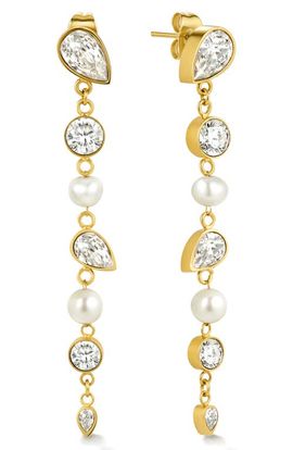 D.LOUISE D.LOUISE Cubic Zirconia & Pearl Drop Earrings