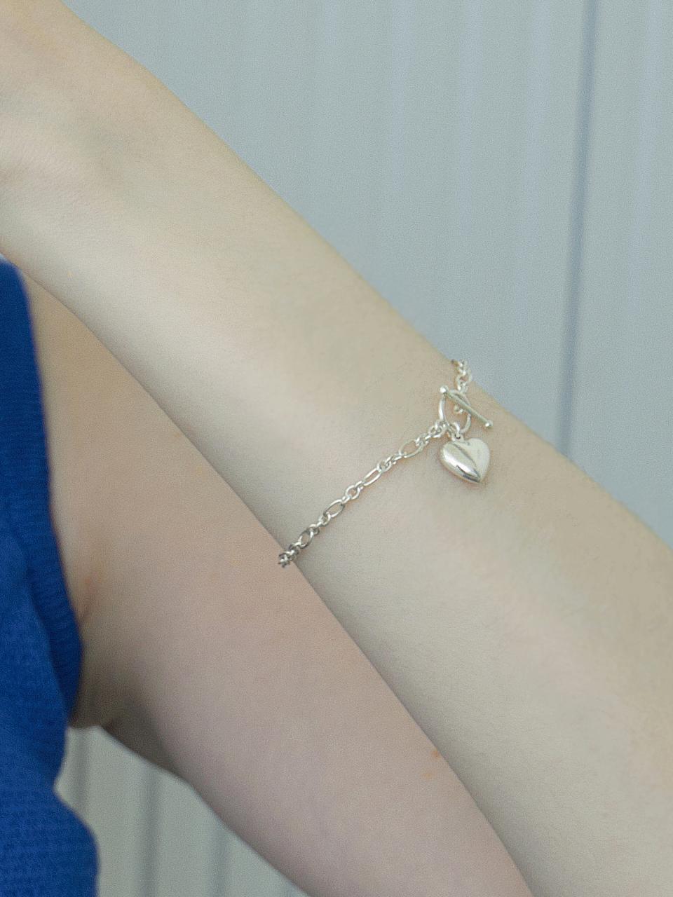 dmoment 925 Sterling Silver Heart Vintage Bracelet