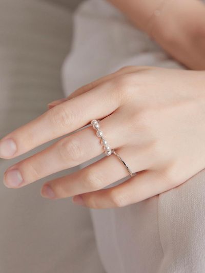 dmoment Beatrice B Swarovski Pearl 925 Silver Ring