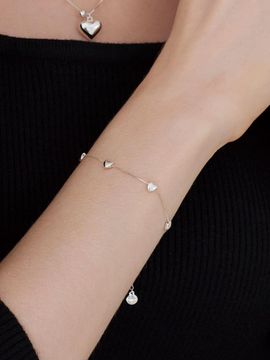 dmoment Sterling Silver Heart Elegant Bracelet