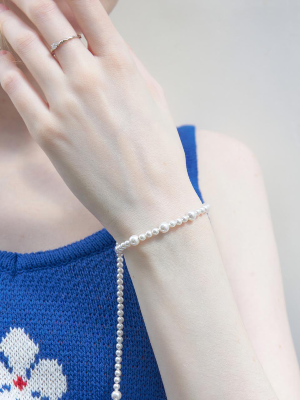 dmoment Swan Swarovski Pearl 925 Sterling Bracelet [Silver]
