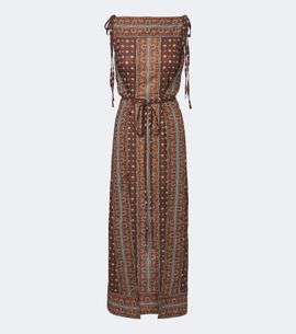 Doen Dôen Amarante printed cotton voile midi dress