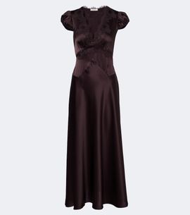 Doen Dôen Coraline lace-trimmed silk satin midi dress