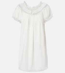 Doen DÃ´en Daphne lace-trimmed cotton poplin minidress