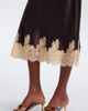 Doen Dôen Elowen lace-trimmed silk satin midi skirt - 4