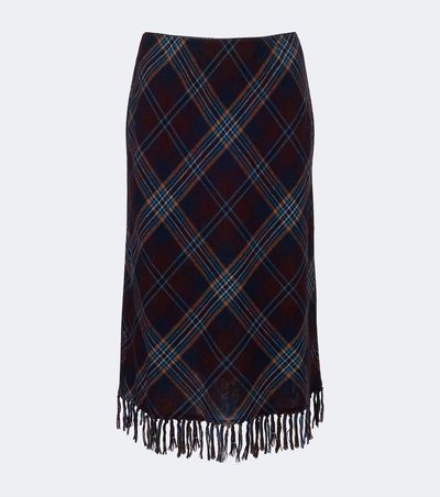 Doen Dôen Elowette fringed plaid midi skirt