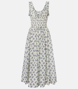 DEN - Women's Marianne Cotton Shirred Maxi Dress