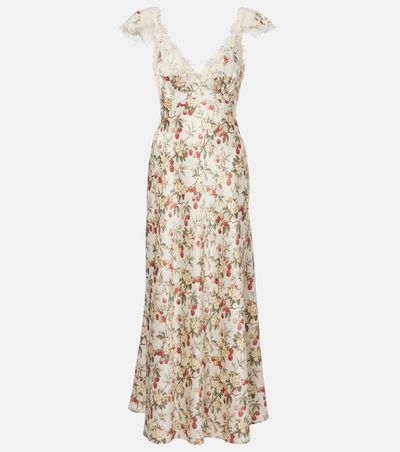 Doen DÃ´en Fiona lace-trimmed silk midi dress