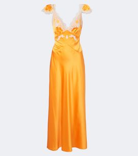 Doen Dôen Fiona lace-trimmed silk satin maxi dress