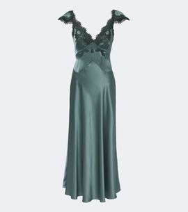 Doen Dôen Fiona lace-trimmed silk satin slip dress