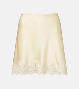 Doen DÃ´en Giulietta lace-trimmed silk miniskirt