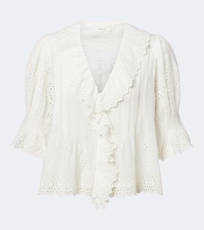 Doen Dôen Henri broderie anglaise ruffled cotton blouse
