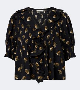 Doen Dôen Henri floral ruffled cotton-blend blouse