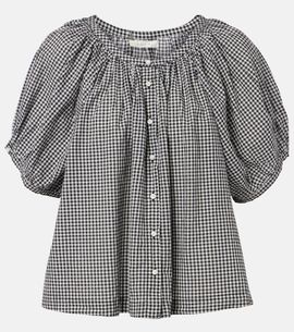 Doen DÃ´en June gingham cotton-blend top