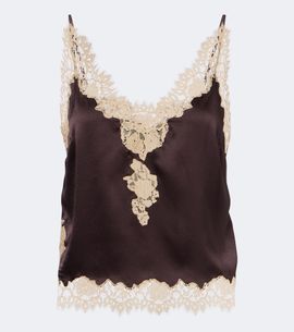 Doen Dôen Kira lace-trimmed silk satin camisole