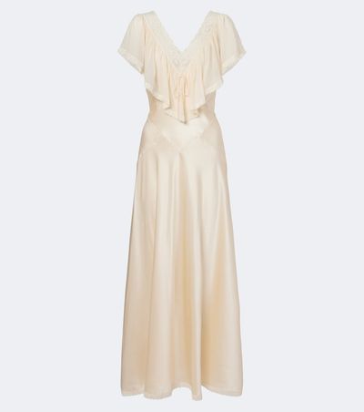 Doen Dôen Léoris lace-trimmed ruffled silk midi dress