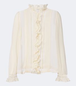 Doen Dôen Magdeline ruffled silk chiffon blouse