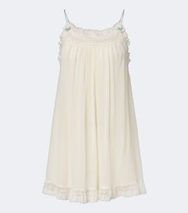 Doen Dôen Penelope lace-trimmed silk georgette minidress