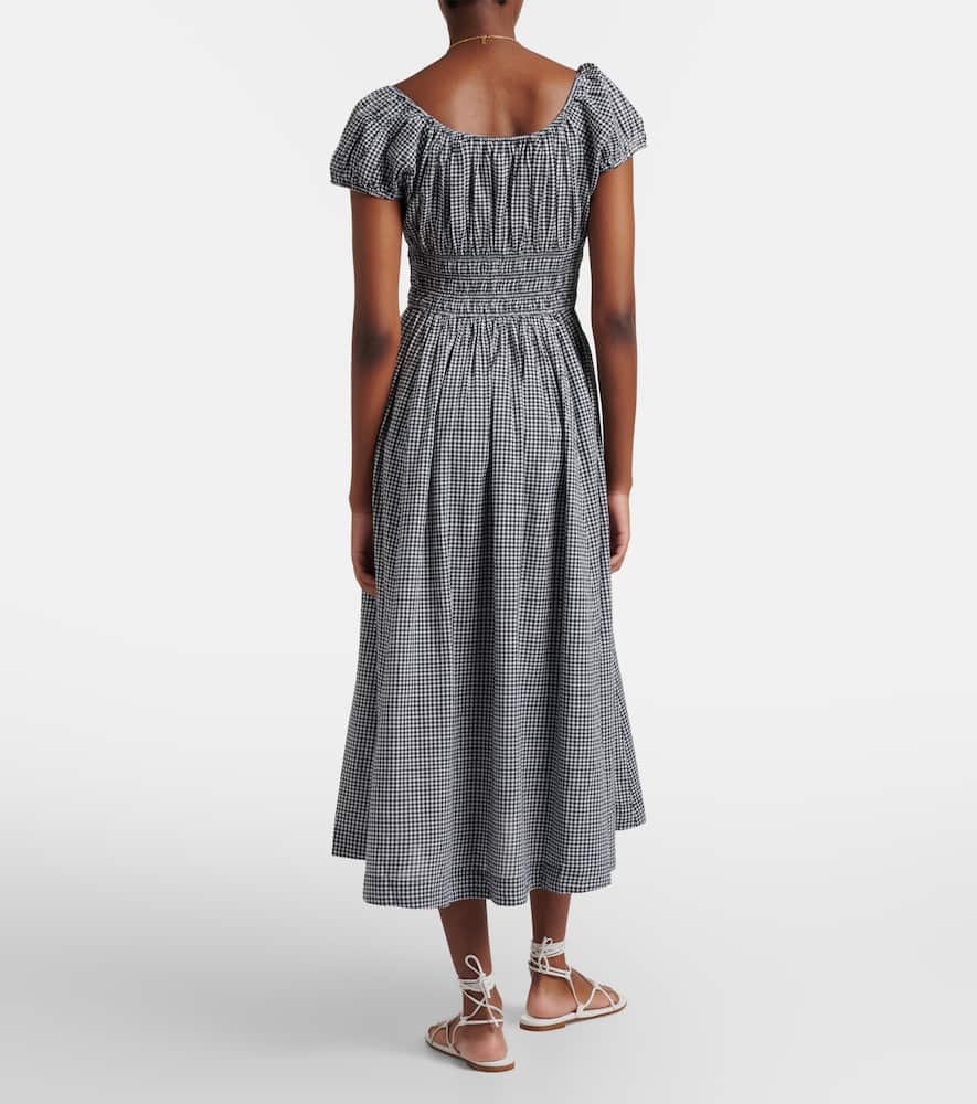 Doen - Den Quinley gathered gingham cotton midi dress