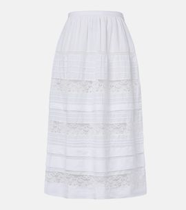 Doen DÃ´en Sidra lace-trimmed ramie midi skirt