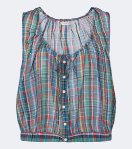 Doen Dôen Theo plaid cotton crop top