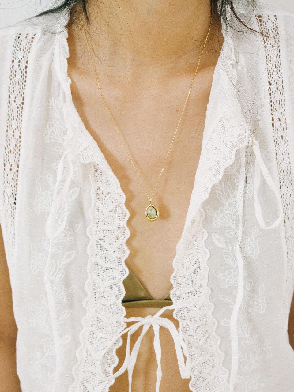 DOL Silver 925 Blooming Bud Necklace (DOL Spring leaf 02)