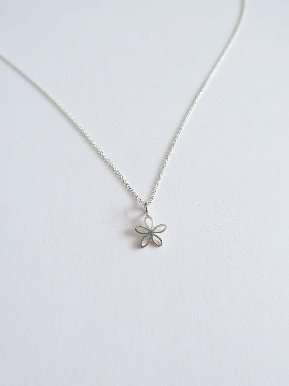 DOL Silver 925 Mini Line Flower Necklace