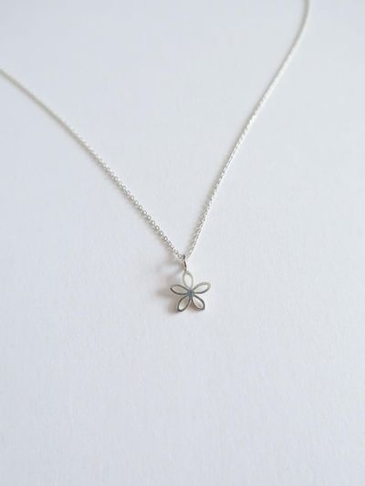 DOL Silver 925 Mini Line Flower Necklace