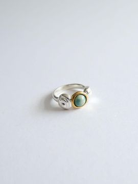 DOL Silver 925 Shell Stone Ring [DOL moss]