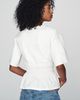 Dolan Left Coast 100% Cotton Smocked Peplum Tee - 4