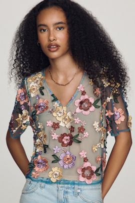 Dolan Left Coast 3D Floral Top