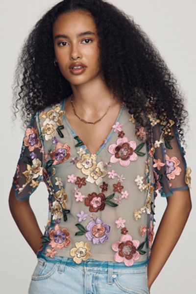 Dolan Left Coast 3D Floral Top