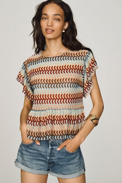 Dolan Left Coast Crochet Peplum Tee
