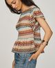 Dolan Left Coast Crochet Peplum Tee - 4