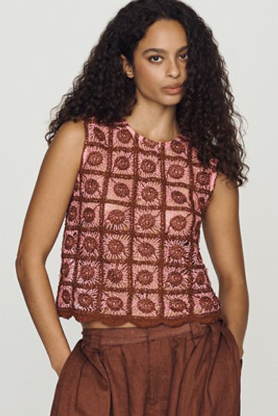 Dolan Left Coast Crochet Scallop Tank Top