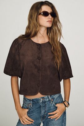 Dolan Left Coast Faux-Suede Puff Sleeve Jacket