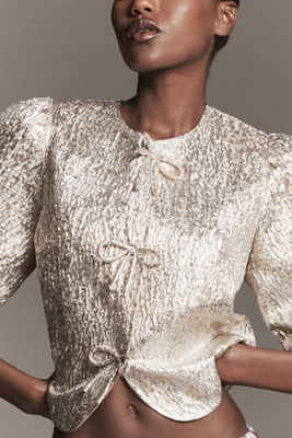 Dolan Left Coast - Textured Lamé Crop Lady Jacket