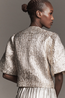 Dolan Left Coast - Textured Lamé Crop Lady Jacket