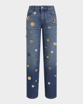Dolce & Gabbana Adon Tavex Embellished Straight-Leg Jeans