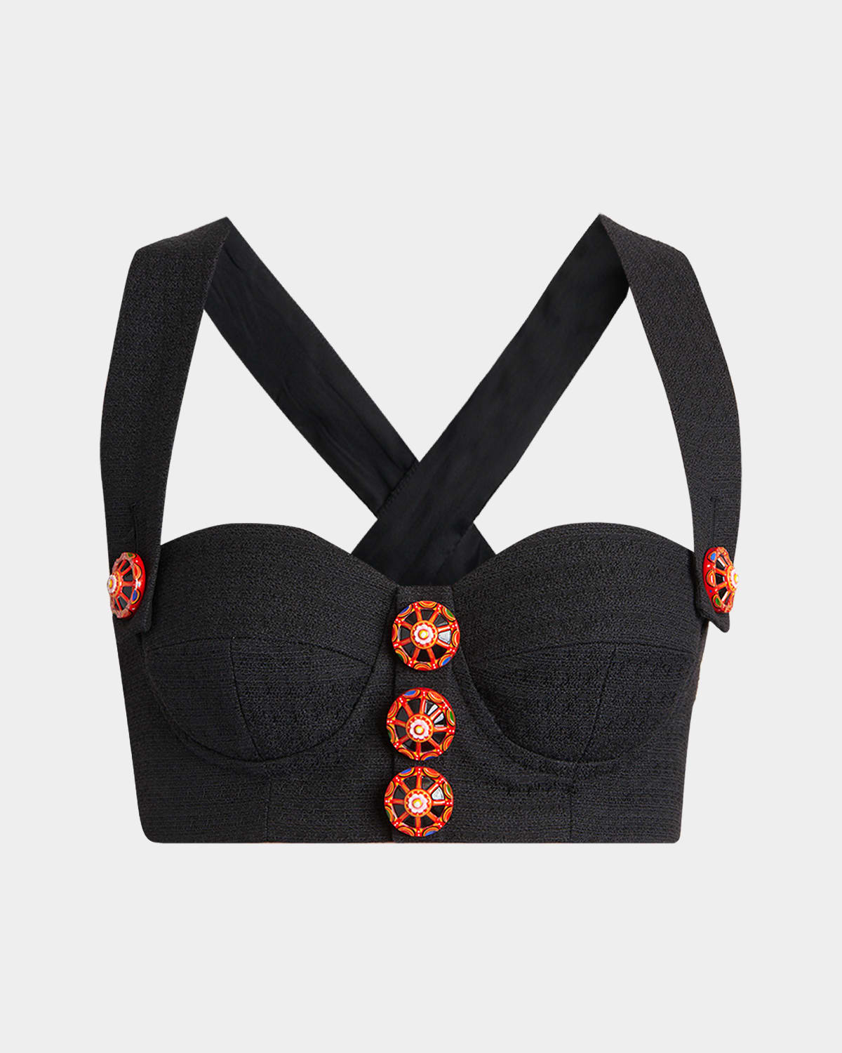 Dolce & Gabbana Carretto-Button Crop Bustier Top