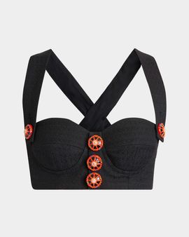 Dolce & Gabbana Carretto-Button Crop Bustier Top